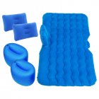 (135 * 70CM) Car Inflatable Bed Cushion Adult Car Travel Large Parts Split foot pier blue