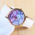  EU Direct  3 Colors New Arrival World Map Leather Strap Watches  White 