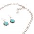  EU Direct  Gprince European Retro Vintage Pattern Oval Turquoise Necklace Earrings Jewelry Set