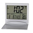 EU Mini Ultrathin Portable Digital LCD Thermometer Calendar Desk Alarm <span style='color:#F7840C'>Clock</span> , Display date/ time/ temperature