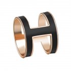 [EU Direct] Women Fashion Simple Three Ring Shawl Ring Letter H Scarf Buckle Brooch Pin