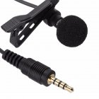 ID 3.5mm Jack Microphone Tie Clip-on Lapel Mikrofon Microfono Mic for Mobile Phone black_White PE bag packaging