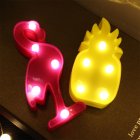 ID 3D Cartoon Pineapple/Flamingo/Cactus Modeling Night Light LED Lamp Home Office Decoration Gift Flamingo