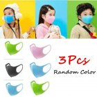 [Indonesia Direct] 3Pcs PM2.5 Kid Respirator Anti-haze Mask Breathable Washable PU Sponge Dustproof Random Color Boys 3pcs