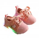 [Indonesia Direct] Baby Infant Boys Girls Fashion Casual LED Luminous Lighting Comfortable Sports Shoes Pink_23