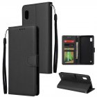 [Indonesia Direct] For Samsung A10 Flip-type Leather Protective Phone Case with 3 Card Position Buckle Design Phone Cover  black