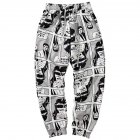 ID Hip Hop Sport Slacks for Men Women Bound Feet Comic Pattern Ninth Pants Comic pants gray - kN_L (within 57.5 kg)