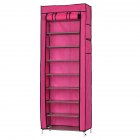 US 10-layer 9 Lattices Non-woven Fabric Shoe  Rack Room-saving Shoe Cabinet Rose Red