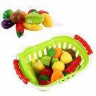 [US Direct] 13-Piece Plastic Cutting Fruits and Vegetables Set with Basket Play Food Set for Pretend Play