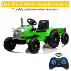 [US Direct] 2.4g Remote Control Tractor Toy With Trailer Dual Drive 12v 7a.h 3-speed Mode Rc Tractor For Boys Gifts green