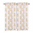 US 2pcs Small Window Curtains Tiers Pineapple Print Rod Pocket Curtain Set