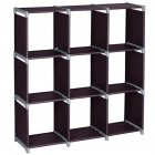 US 3 Layer 9 Compartment Storage  Cube Pvc Brown Convenient Shelf Durable Shelf Brown