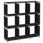 US 3-Tier 9-Cube Storage Rack Steel Staircase Organizer DIY Storage Shelf  Closet Organizer black