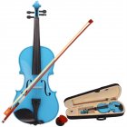 [US Direct] 4/4 Acoustic Violin With Box Bow Rosin Natural Violin Musical Instruments Children Birthday Present Sky Blue