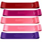 [US Direct] 5pcs Stretch Exercise Workout Bands Natural Latex Resistance Bands For Arms Chest Abdomen Buttocks Legs Gradient red + purple