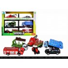 [US Direct] 6PCS Diecast Metal Car Models Play Set City Trucks Vehicle Playset