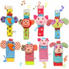 [US Direct] Acekid 8Pcs Animal Baby Toys Lovely Plush Socks + Wrist Bell Rattles Toys Set Colorful Wrap Around Stroller Early Education Tools