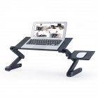 [US Direct] Adjustable Height Laptop Desk Laptop Stand Portable Foldable Table Ergonomic Workstation Bed Reading Holder black