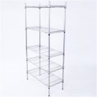 US Carbon Steel 5 Layer Storage  Rack Assembled Metal Shelving Rack For Kitchen Bedroom Silver gray