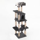 [US Direct] Cat Tree Toy Plush Indoor Multistory Cat Tree Toys Cat Climbing Frame Toy For Play grey
