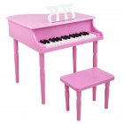 [US Direct] Children 30-key Wooden  Piano With Music Stand Mechanical Sound Mdf Wooden 4feet Piano Toys For Kid Pink