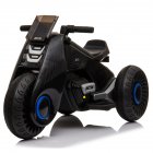 [US Direct] Dual Drive 6v 4.5a.h Children's 3 Wheels Electric  Motorcycle With Music Horn Headlights Wh538 black