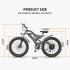  US Direct  Electric Bike 750w Motor 26x4 0 Fat Tire 48v 15ah Removable Lithium Battery 7 Speed gear Shifter Ebike gray