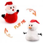 [US Direct] Flip  Christmas  Doll Santa Claus Plush Snowman Toy Double-sided Stuffed Plush Soft Doll Red and white