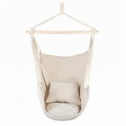 US Hammock Chair Durable Solid Color Hanging Chair With Two Pillow For Home Decoration Beige