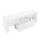 US LED Cabinet TV White Particle Board TV Stand w/Single Drawer Household Decoration All white