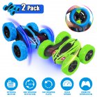 [US Direct] Lumiparty 2Pcs RC Stunt Cars with Remote Control, Boys Gifts, Outdoor Toys Cars for Kids, 2.4GHz RC Trucks Off Road 360° Spins & Flips RC Crawler