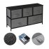  US Direct  Mdf 5 Drawer  Dresser 2 layer Storage Rack Household Organizer Furniture Dark gray