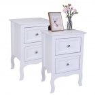 US Mdf Spray Paint Rural Style Bedside Table Nightstands With 2 Drawers Storage Cabinet For Bedroom white