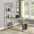  US Direct  Mdf metal Frame Home Office Computer  Desk 5 Layers Open Type Bookshelves Large Storage Space oak