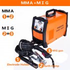 [US Direct] Mig160 Mini Electric Welder 110v/220v Current Adjustable Portable Home Digital Welding Machine With Led Display orange
