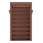 US Non-woven Fabric Shoe  Cabinet 10 Layers Widened Household Storage Rack Brown