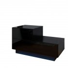 US P2 Grade 15mm Pb Led Nightstand 2 Drawer Bedside End Table Bedroom black
