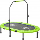 [US Direct] Parent-child Trampoline Adjustable Armrests Mini Double Trampoline For Outdoor green