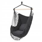 US Pillow Hanging Chair with Tassel 198lbs Load Capacity Sleep Hammock Grey