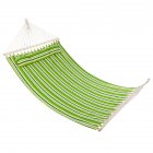 [US Direct] Polyester Fiber 2 People Hammock With Wooden Poles Green Print Hanging  Bed Printed green