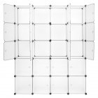 US Portable Wardrobe 20 Cubes Closet Cabinet For <span style='color:#F7840C'>Clothes</span> Storage Organizer Cube 35*35 white