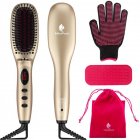 [US Direct] Rapid Heating Hair  Straightener Brush Ceramic Heated Electric Comb As shown