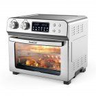[US Direct] Stainless Steel 24qt Air  Fryer Oil-free Toaster Oven Combo With Rotisserie And Dehydrator silver
