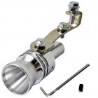 US Vehicle Refit Device Turbo Sound Muffler Turbo Whistle Exhaust Pipe Sounder <span style='color:#F7840C'>Motorcycle</span> Sound Imitator Caliber: 2.5cm silver