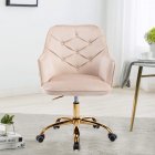 [US Direct] Velvet Swivel Shell Chair For Living Room ,Office Chair , Modern Leisure Arm Chair  Beige