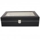 US <span style='color:#F7840C'>Watch</span> Storage Box 12 Grid Pu Leather Visual Portable <span style='color:#F7840C'>Watch</span> Display Case black