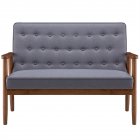 US Wooden Leisure Chair Retro Modern Double Sofa Chair 126 x 75 x 83.5cm Light Grey