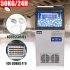  US Direct  ZOKOP 120v 495w 24h Us Plug Ice Machine Stainless Steel Transparent Cover Commercial Ice Maker For Home Restaurant Bar SKF B30F C 32R