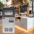  US Direct  ZOKOP 120v 495w 150lbs 68kg 24h Ice Maker With Transparent Cover 24lbs Large Capacity Stainless Steel Ice Machine silver