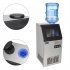  US Direct  ZOKOP 120v 495w 150lbs 68kg 24h Ice Maker With Transparent Cover 24lbs Large Capacity Stainless Steel Ice Machine silver